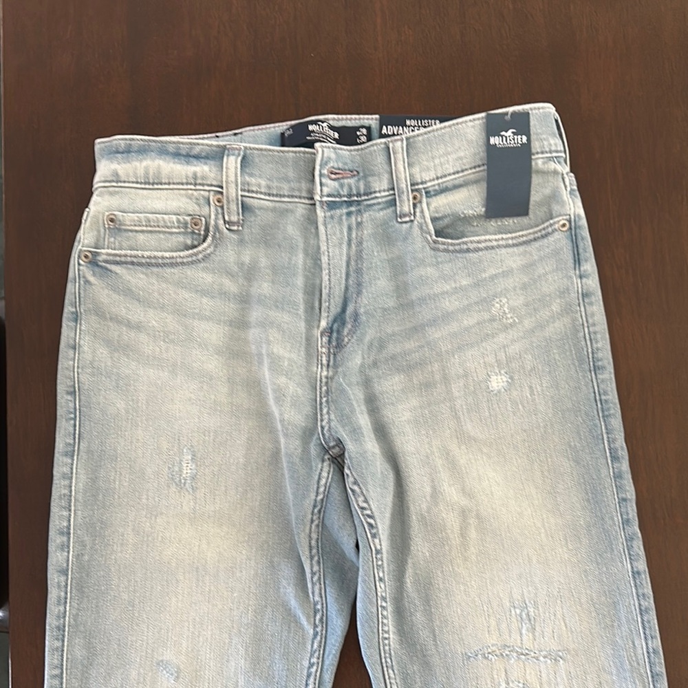 Hollister Blue Slim Jeans with Distressed Look